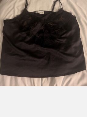 Women's Jessica Simpson Satin Black Lace-Trim Camisole